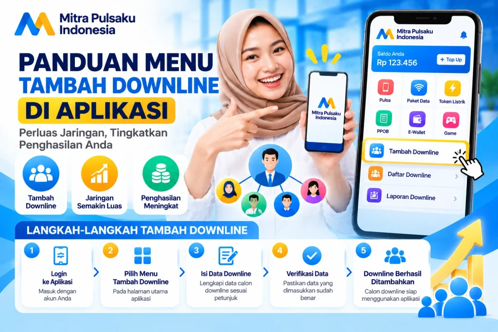 menu downline aplikasi mitra pulsaku
